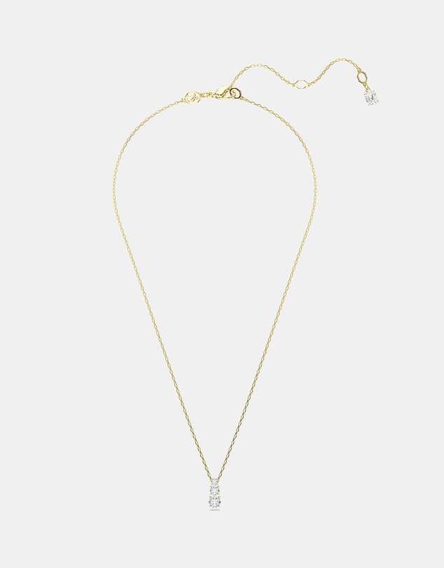 Swarovski - Stilla Attract Pendant, Round Cut, White, Gold-tone-Plated