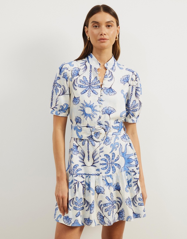 Atmos&Here - Bailey Button Front Mini Dress