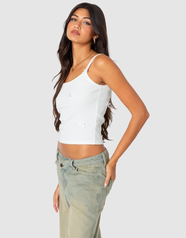 EDIKTED - Emilia ribbed bow tank top