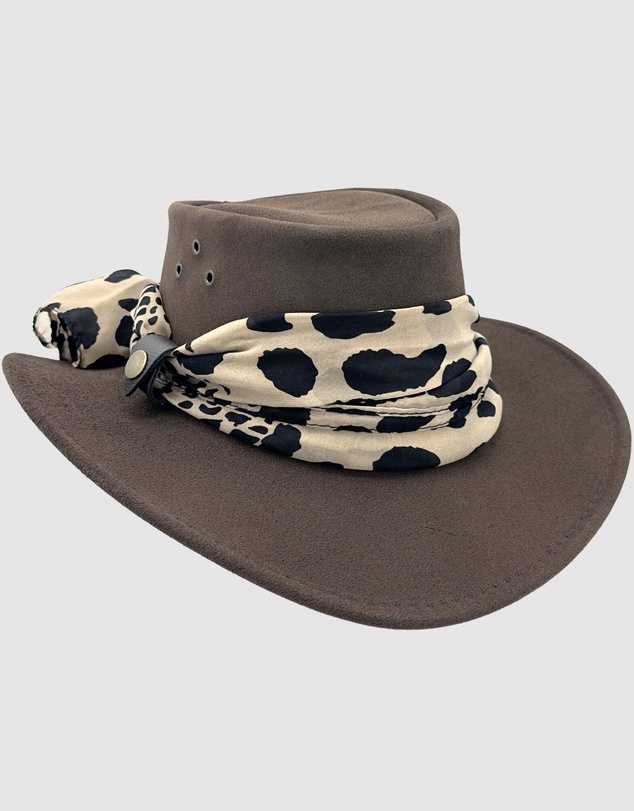Jacaru - Jacaru 1020 Jillaroo Suede Leather Hat with scarf