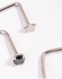 Lovisa - Surgical Steel Star & Diamante Nose Studs