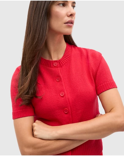 Seed Heritage - Textured Cotton Blend Cardigan