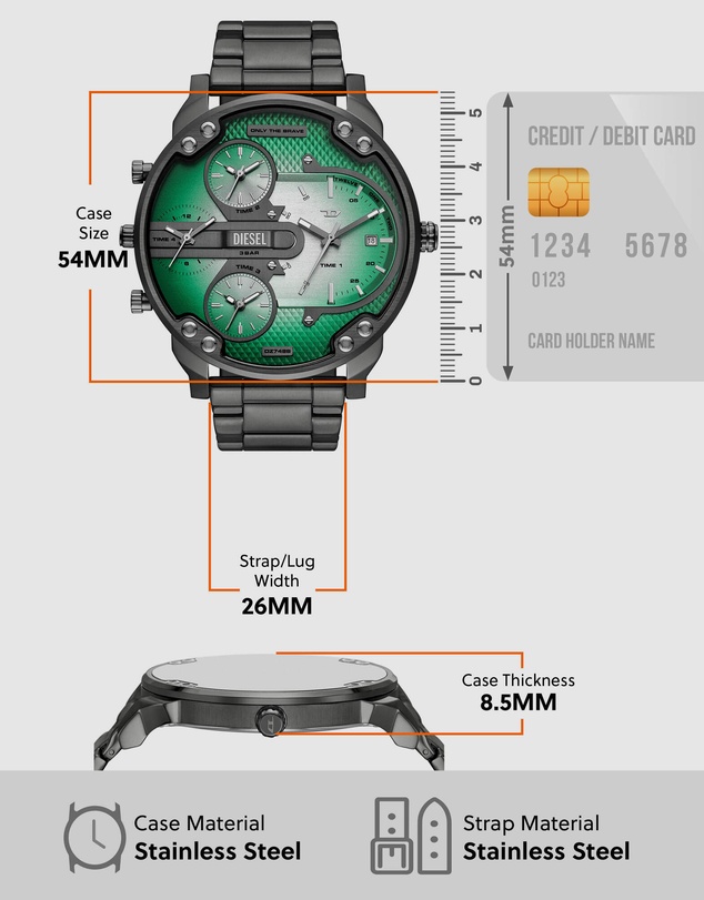 Diesel - Mr. Daddy Slim Gunmetal Analogue Watch