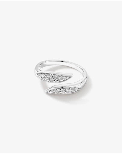 Michael Hill - Cubic Zirconia Pointed Open Bypass Ring in Sterling Silver