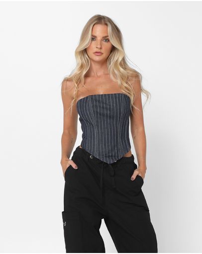 Navy Pinstripe