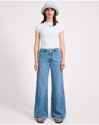 ONE TEASPOON - Cruisers Mid Waist Bootcut Flare Denim Jeans - New Blue
