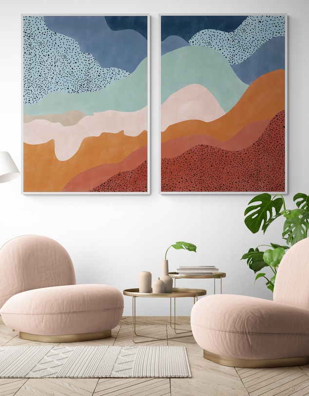 Inka Arthouse - Sunset Mountain Set by Elena Ristova