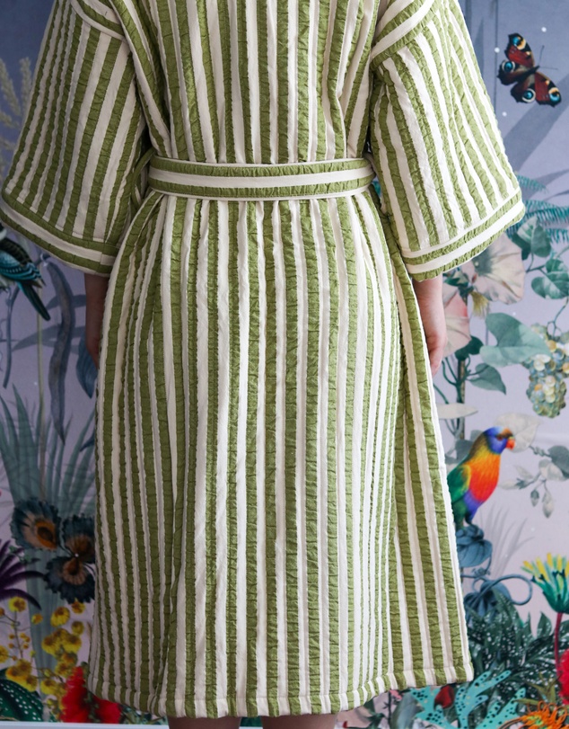 Mosey Me - Seersucker Stripe Quilted Robe
