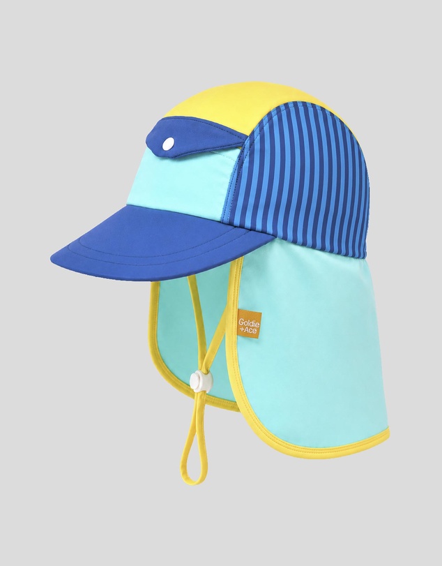 Goldie + Ace - Stripe Panel Legionnaries Swim Hat - Babies-Kids