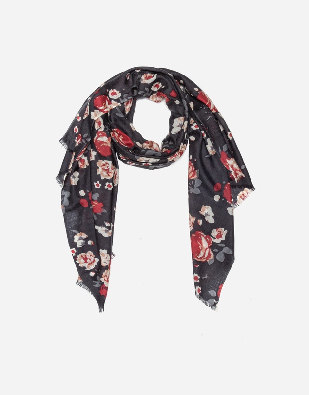 Ozwear Connection Uggs - 100% Australian Wool Print Scarf Black Floral