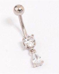 Lovisa - Surgical Steel Cubic Zirocnia Pear Drop Belly Piercing