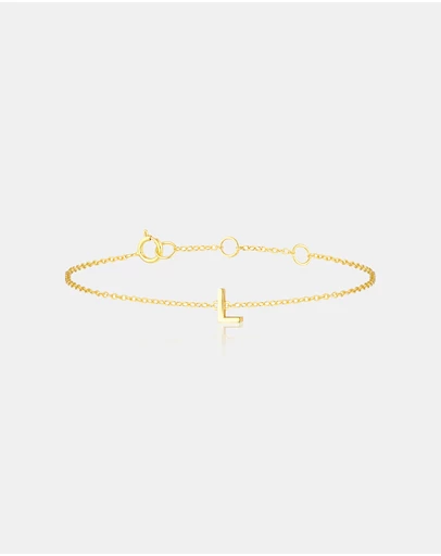 The Silver Collective - Children's A-Z Letter Bracelet - L