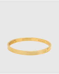 Nialaya Jewellery - Men's Gold Gentleman Bangle