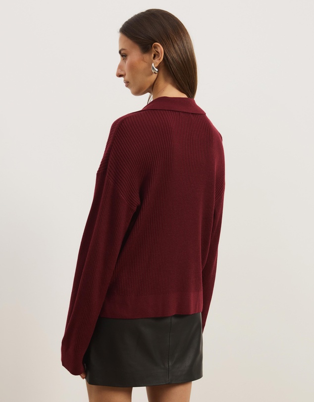 Atmos&Here - Eden Rib Collar Knit