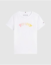 Tommy Hilfiger - Girls Textured Logo Jersey Crew Neck T-Shirt - Teens