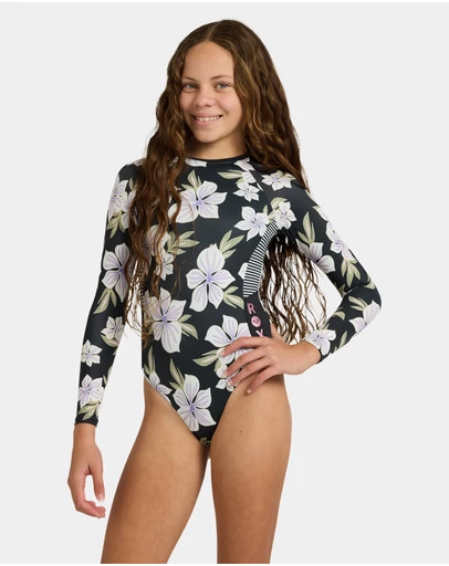 Roxy - Girls 8 to 16 Of The Pacific Long Sleeve One Piece Swimsuit