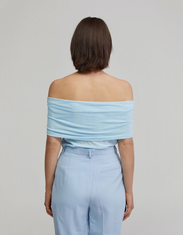 Oxford - Nia Mesh Off-Shoulder Top