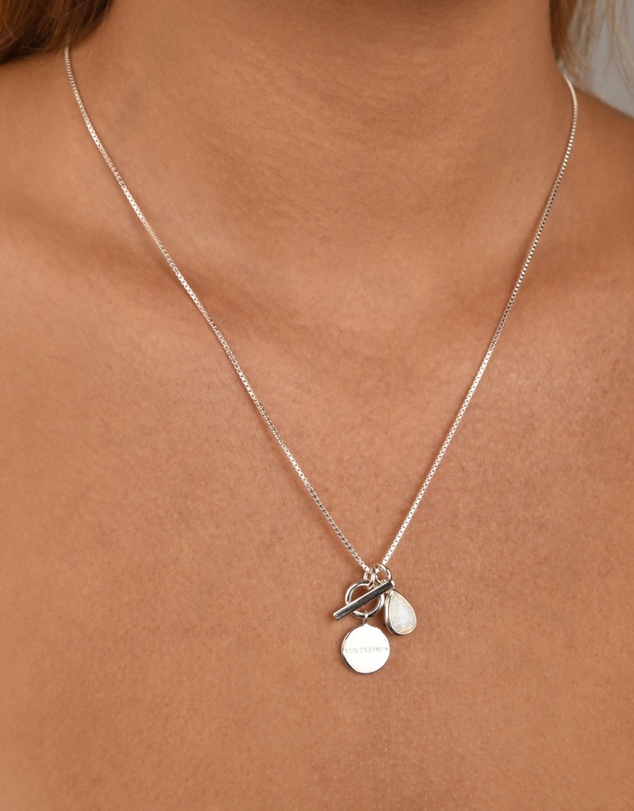 Von Treskow - Box Chain Necklace with Pear Czelline Opal
