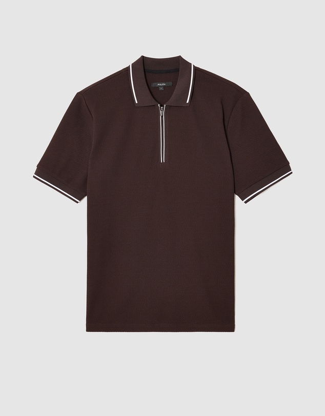 Politix - Morgan Textured Zip-up Polo