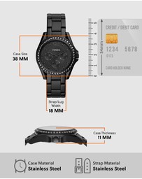 Fossil - Riley Black Chronograph Watch