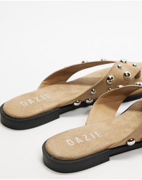 Dazie - Laura Suede Studded Thongs