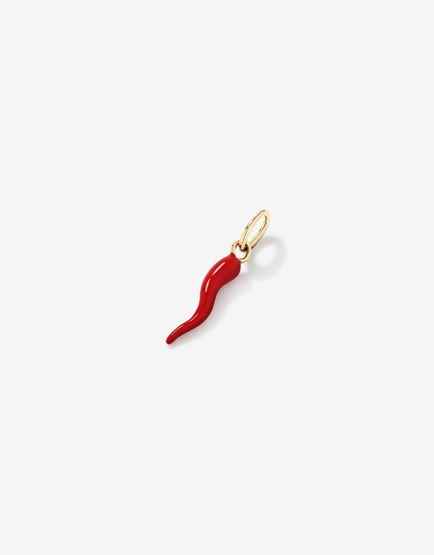 Michael Hill - Red Cornicello Pendant in Sterling Silver and 10kt Yellow Gold