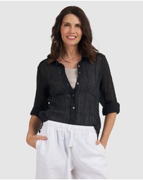 CAMIXA - Crinkle Oversized Linen Shirt