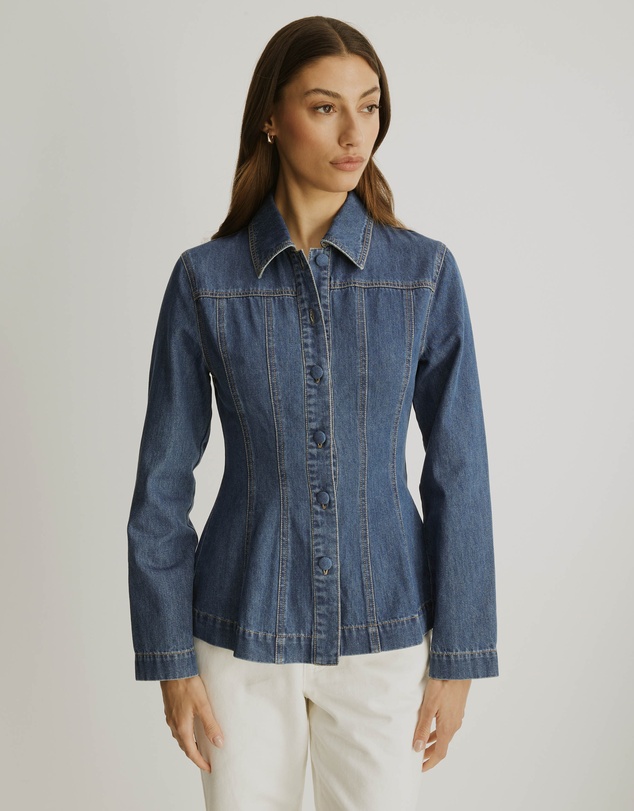 Atmos&Here - Nicole Denim Panel Jacket