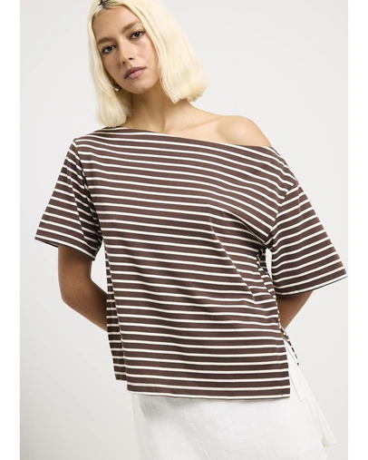 Subtitled - Amber Asymmetric Stripe Top