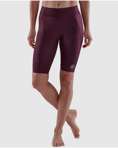 SKINS - SKINS Compression Series-3 Womens Half Tights Activewear Burgundy