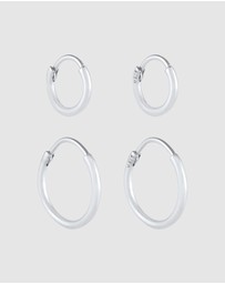 Kuzzoi - ICONIC EXCLUSIVE - Earrings Creole Set Duo Basic in 925 Sterling Silver