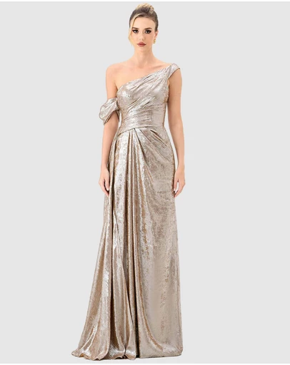 Bariano - Ginnie Draped Sash Gown