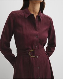 Country Road - Belted Midi Shirt Dress