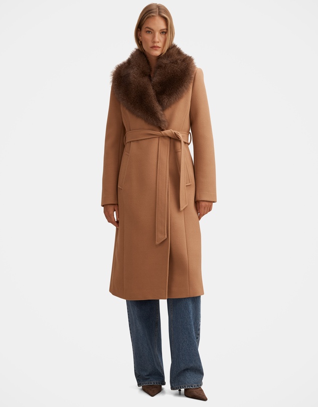 Forever New - Shelby Faux Fur Collar Coat