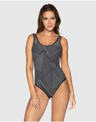 Nip Tuck Swim - Black Between The Lines Pamela One Piece