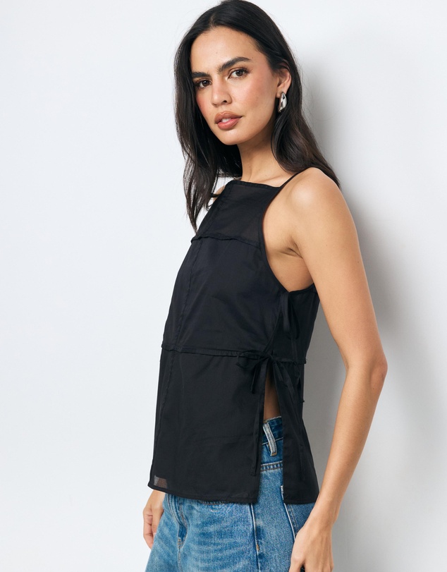 AERE - Grace Panel Tie Side Top