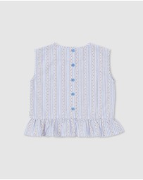 Olive & The Captain - Peaches Boxy Frill Singlet