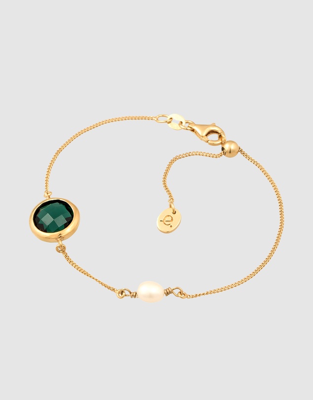 Elli Jewelry - Bracelet Quartz Circle 925 Sterling Silver Gold-Plated