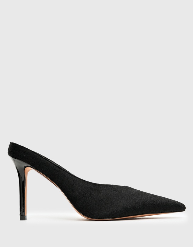 Betts - Matcha Leather High Stiletto Mules