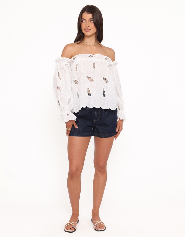 Petal & Pup - Warner Off Shoulder Top - White