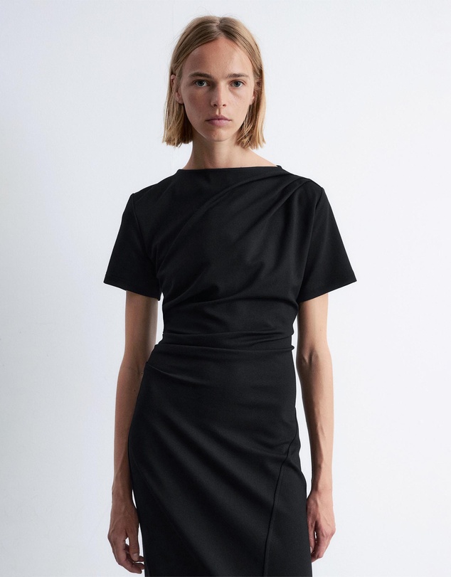 & Other Stories - Draped Short-Sleeve Midi Dress
