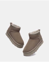 EVERAU - Australian Shepherd Ugg Thick Bottom Ronnie Cow Suede Upper UGG Boots