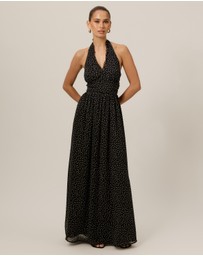 Tussah - Kelly Halter Polka Dot Maxi Dress