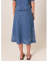 Fate + Becker - Sloane Embroidered Denim Skirt