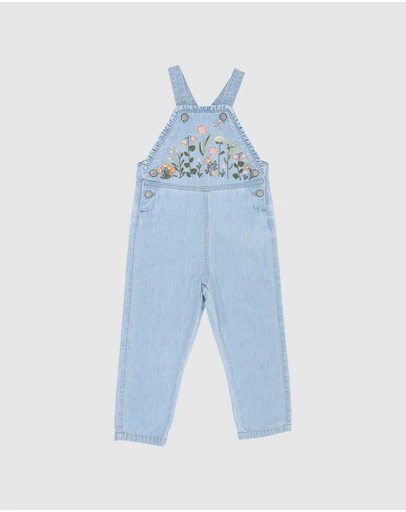 Fox & Finch - Botanica Embroidered Overalls 3-5 Yrs