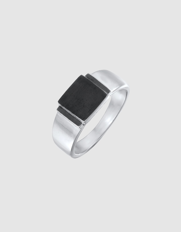 Kuzzoi - ICONIC EXCLUSIVE - Signet Ring in Oxidised 925 Sterling Silver
