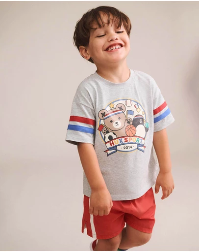 Huxbaby - Hux Sport Stripe Slouchy Tee - Babies-Kids
