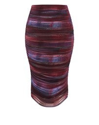 City Chic - Plus size Olivia Ruched Midi Skirt - berry