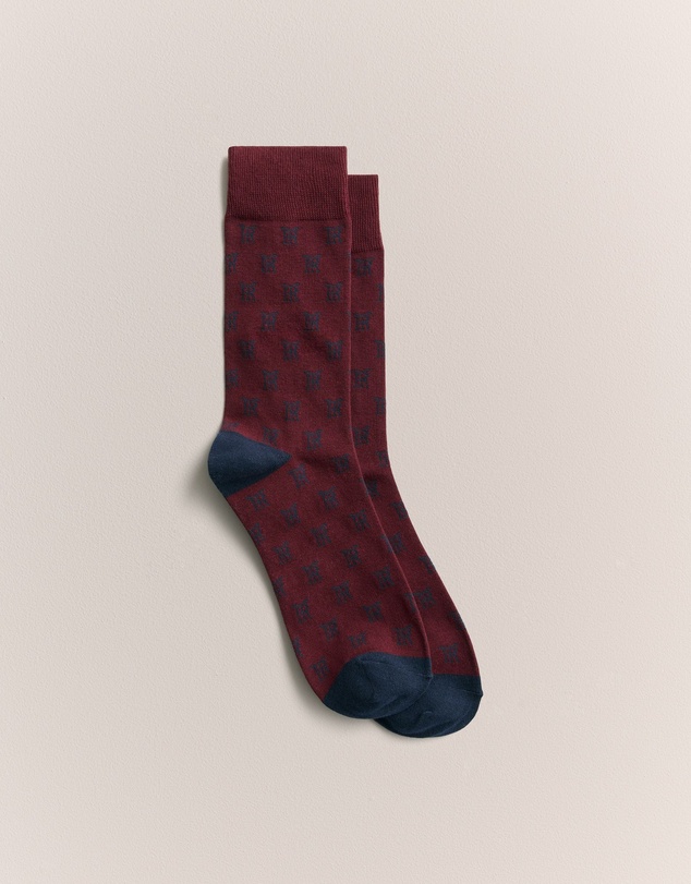 Trenery - Monogram Sock in Maroon