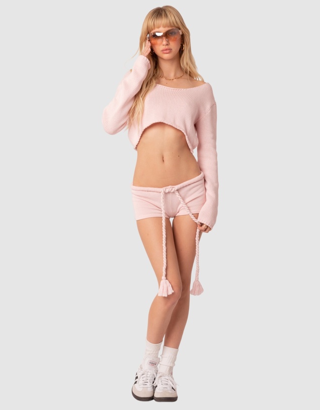 EDIKTED - Staycation Cropped Knit Top